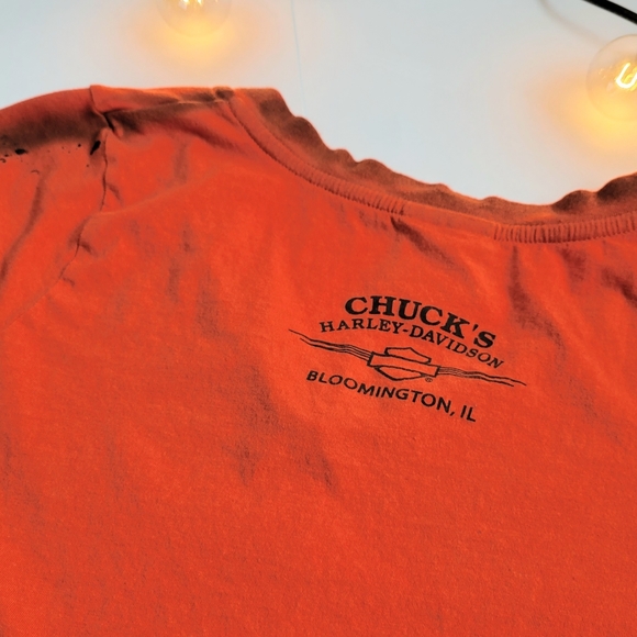 Harley Davidson Orange & Black Wing Tee - Picture 5 of 5